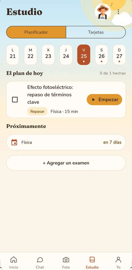 Plan de estudio día a día para un próximo examen