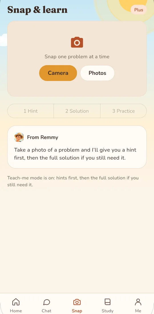 Photo of a math problem with a first hint from Remmy